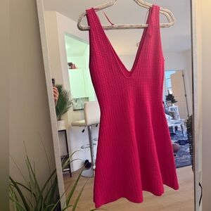 Zara Vibrant Pink Dress- Ribbed design